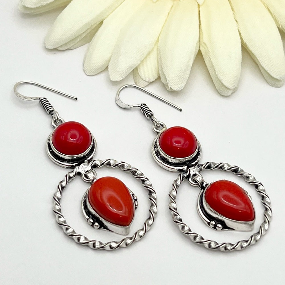 CORAL EARRINGS - Picture 14 of 14